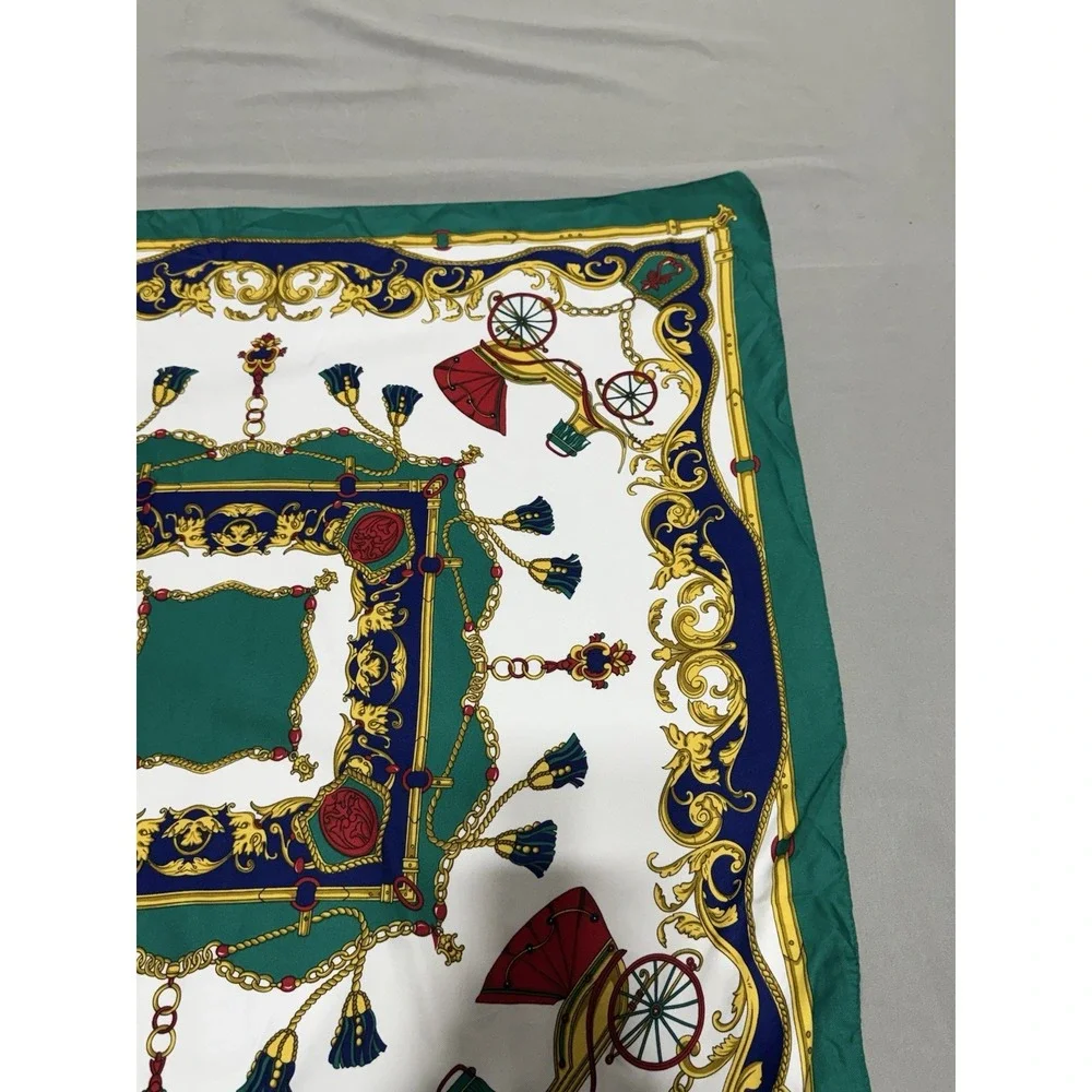 Made in Italy Equestrian Chain Print Square Scarf 34